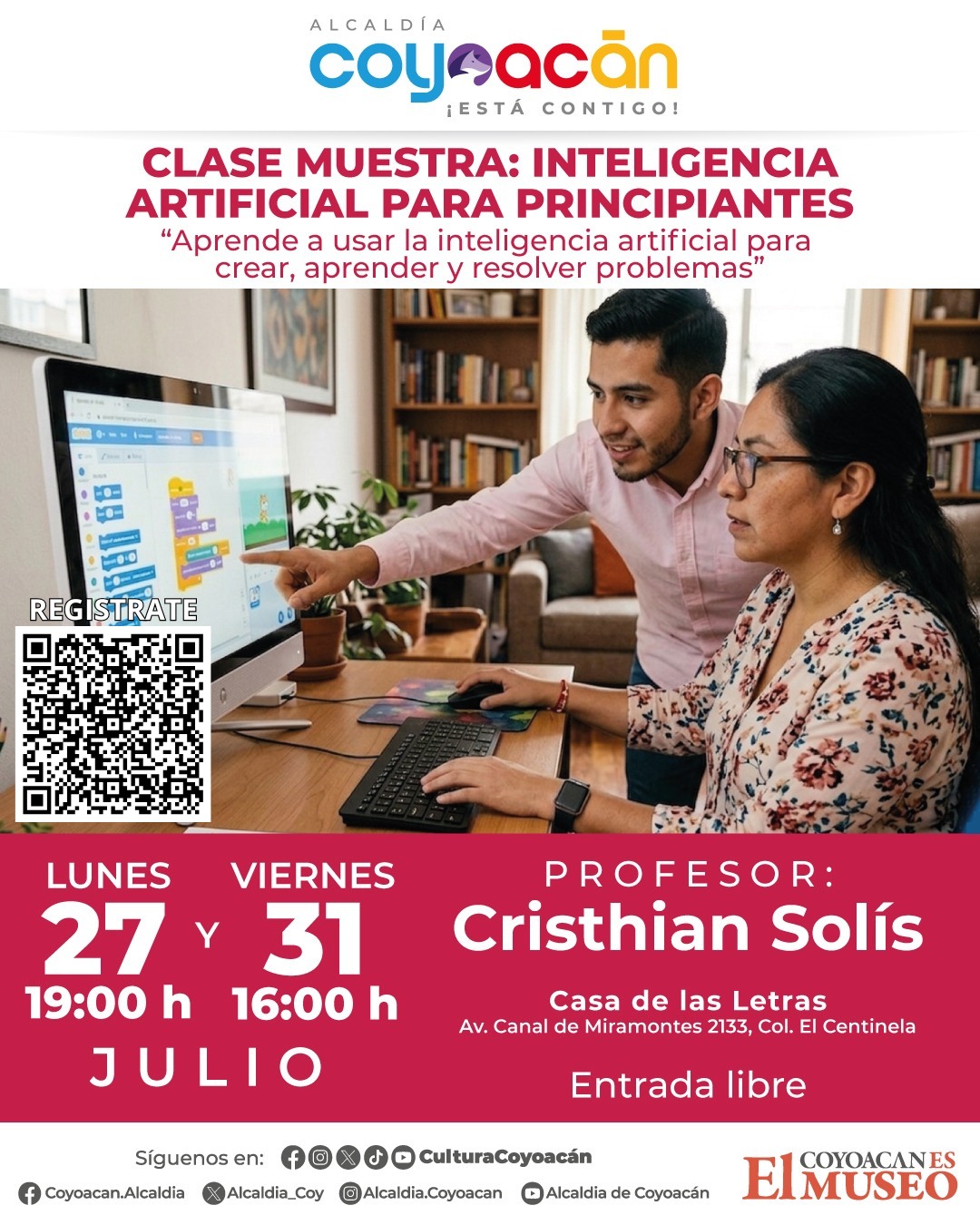 Flyer del curso de IA para Principiantes