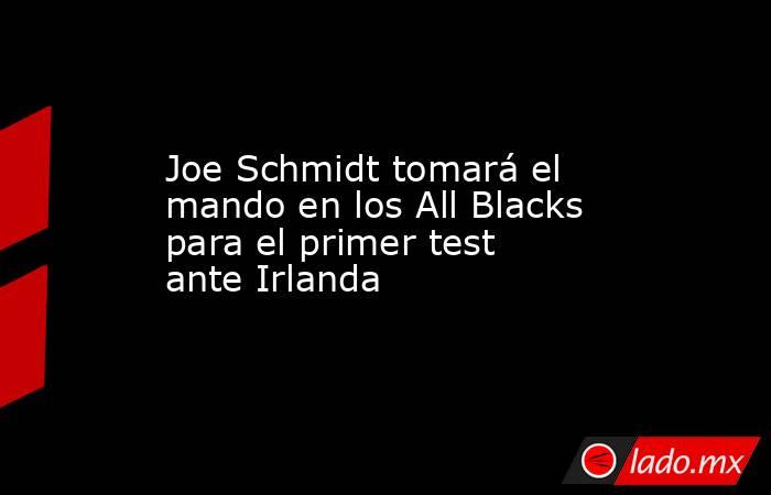 Joe Schmidt tomará el mando en los All Blacks para el primer test ante Irlanda. Noticias en tiempo real