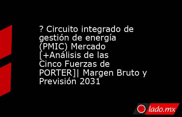 ? Circuito integrado de gestión de energía (PMIC) Mercado [+Análisis de las Cinco Fuerzas de PORTER]| Margen Bruto y Previsión 2031. Noticias en tiempo real