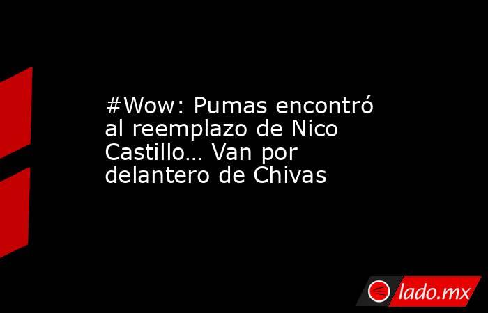 #Wow: Pumas encontró al reemplazo de Nico Castillo… Van por delantero de Chivas. Noticias en tiempo real