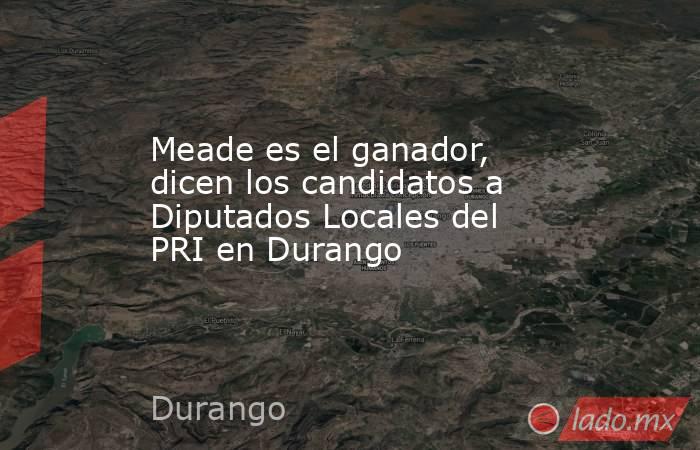 Meade es el ganador, dicen los candidatos a Diputados Locales del PRI en Durango

 
. Noticias en tiempo real