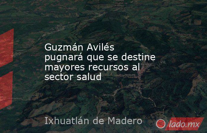 Guzmán Avilés pugnará que se destine mayores recursos al sector salud. Noticias en tiempo real