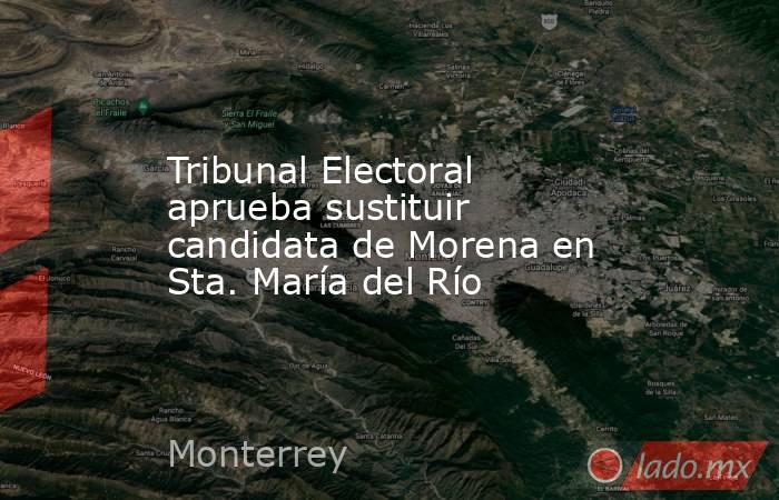 Tribunal Electoral aprueba sustituir candidata de Morena en Sta. María del Río. Noticias en tiempo real