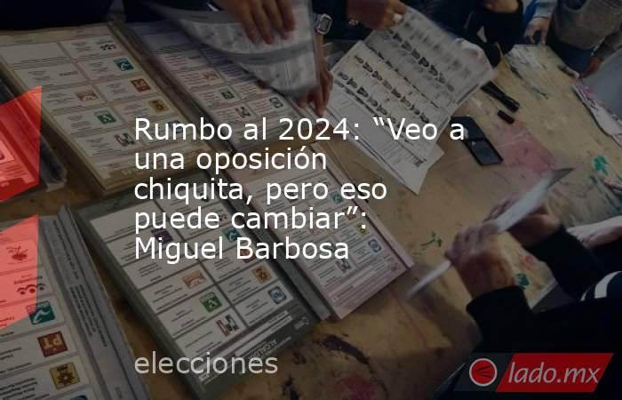 Rumbo al 2024: “Veo a una oposición chiquita, pero eso puede cambiar”: Miguel Barbosa. Noticias en tiempo real