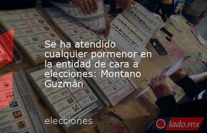 Se ha atendido cualquier pormenor en la entidad de cara a elecciones: Montano Guzmán. Noticias en tiempo real