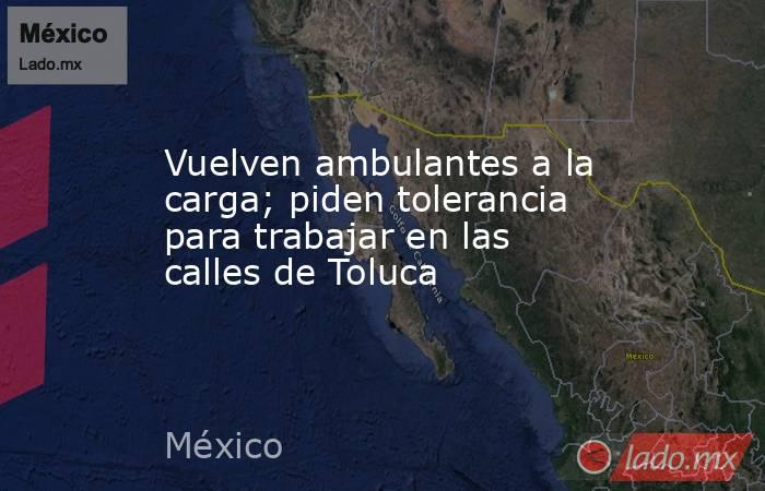 Vuelven ambulantes a la carga; piden tolerancia para trabajar en las calles de Toluca. Noticias en tiempo real