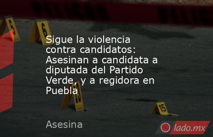 Sigue la violencia contra candidatos: Asesinan a candidata a diputada del Partido Verde, y a regidora en Puebla. Noticias en tiempo real