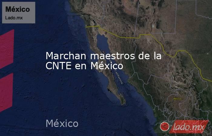 Marchan maestros de la CNTE en México. Noticias en tiempo real