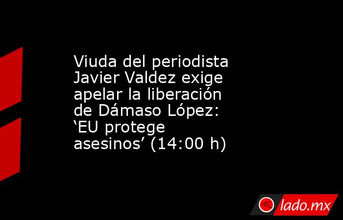 Viuda del periodista Javier Valdez exige apelar la liberación de Dámaso López: ‘EU protege asesinos’ (14:00 h). Noticias en tiempo real