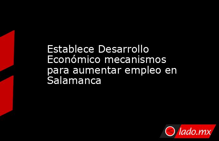 Establece Desarrollo Económico mecanismos para aumentar empleo en Salamanca. Noticias en tiempo real