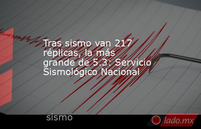 Tras sismo van 217 réplicas, la más grande de 5.3: Servicio Sismológico Nacional. Noticias en tiempo real