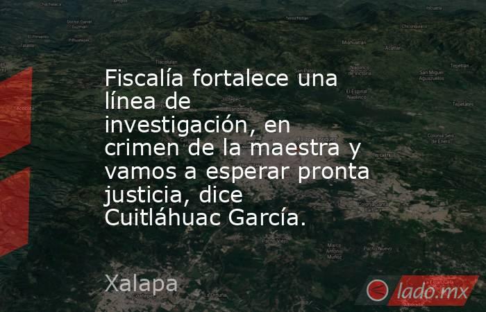 Fiscalía fortalece una línea de investigación, en crimen de la maestra y vamos a esperar pronta justicia, dice Cuitláhuac García.. Noticias en tiempo real