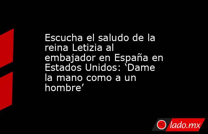 Escucha el saludo de la reina Letizia al embajador en España en Estados Unidos: ‘Dame la mano como a un hombre’. Noticias en tiempo real