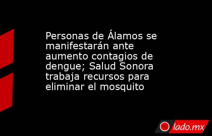 Personas de Álamos se manifestarán ante aumento contagios de dengue; Salud Sonora trabaja recursos para eliminar el mosquito. Noticias en tiempo real