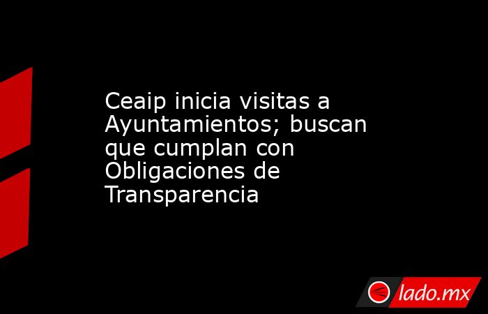 Ceaip inicia visitas a Ayuntamientos; buscan que cumplan con Obligaciones de Transparencia . Noticias en tiempo real