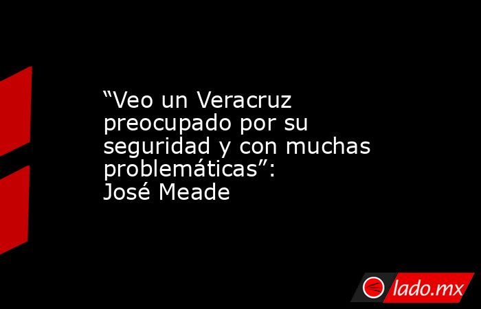 “Veo un Veracruz preocupado por su seguridad y con muchas problemáticas”: José Meade. Noticias en tiempo real