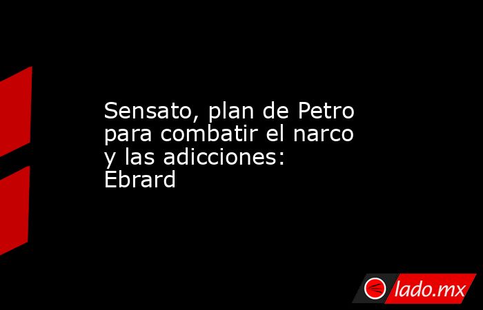 Sensato, plan de Petro para combatir el narco y las adicciones: Ebrard. Noticias en tiempo real