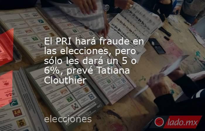 El PRI hará fraude en las elecciones, pero sólo les dará un 5 o 6%, prevé Tatiana Clouthier. Noticias en tiempo real