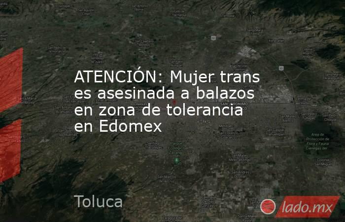 ATENCIÓN: Mujer trans es asesinada a balazos en zona de tolerancia en Edomex. Noticias en tiempo real