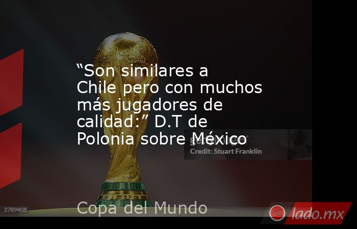 “Son similares a Chile pero con muchos más jugadores de calidad:” D.T de Polonia sobre México. Noticias en tiempo real