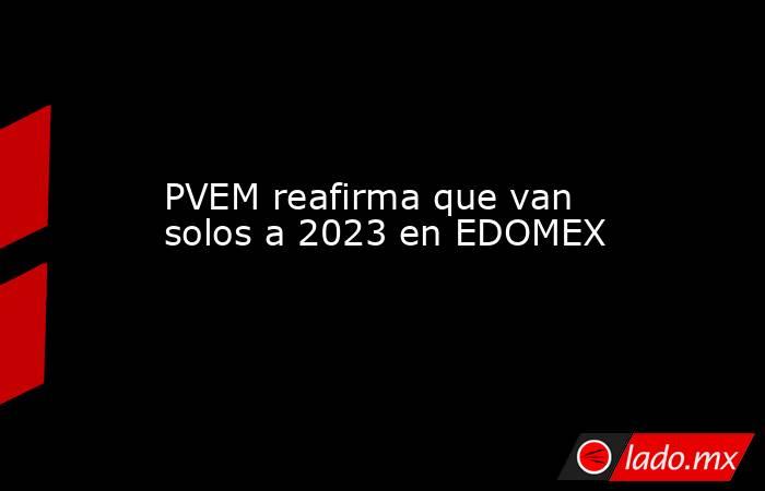 PVEM reafirma que van solos a 2023 en EDOMEX. Noticias en tiempo real