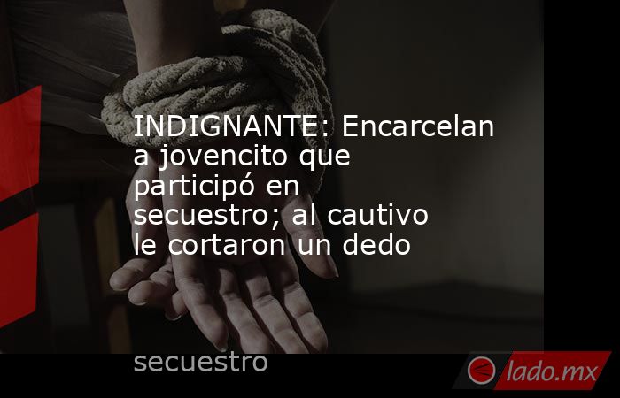 INDIGNANTE: Encarcelan a jovencito que participó en secuestro; al cautivo le cortaron un dedo. Noticias en tiempo real