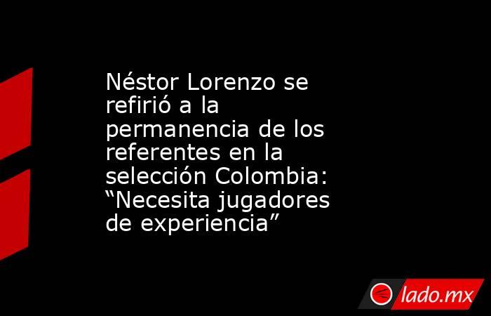 Néstor Lorenzo se refirió a la permanencia de los referentes en la selección Colombia: “Necesita jugadores de experiencia”. Noticias en tiempo real