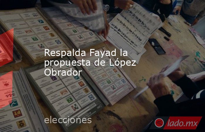 Respalda Fayad la propuesta de López Obrador. Noticias en tiempo real
