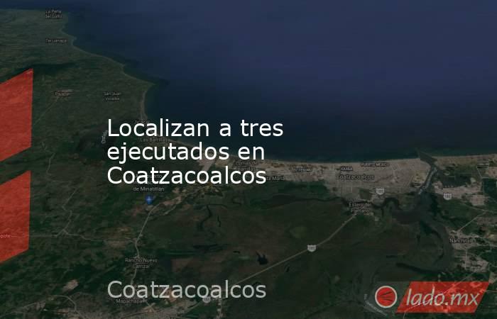 Localizan a tres ejecutados en Coatzacoalcos. Noticias en tiempo real