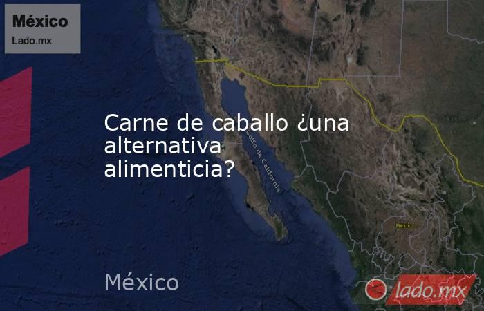 Carne de caballo ¿una alternativa alimenticia?. Noticias en tiempo real