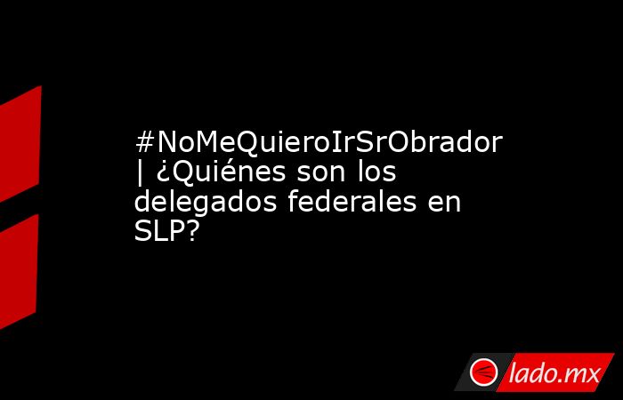 #NoMeQuieroIrSrObrador | ¿Quiénes son los delegados federales en SLP?. Noticias en tiempo real