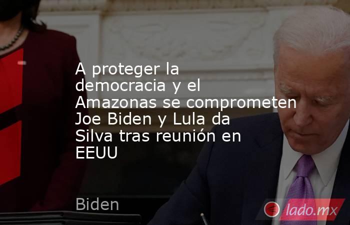 A proteger la democracia y el Amazonas se comprometen Joe Biden y Lula da Silva tras reunión en EEUU. Noticias en tiempo real
