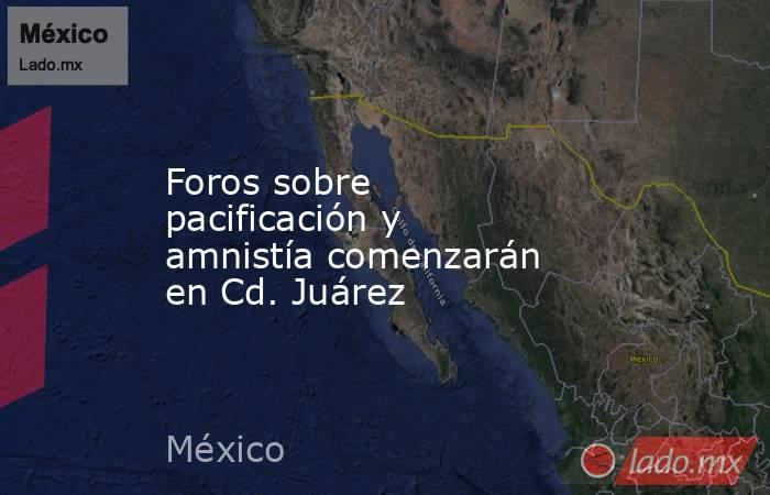 Foros sobre pacificación y amnistía comenzarán en Cd. Juárez. Noticias en tiempo real