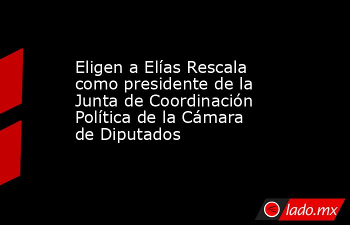 Eligen a Elías Rescala como presidente de la Junta de Coordinación Política de la Cámara de Diputados. Noticias en tiempo real