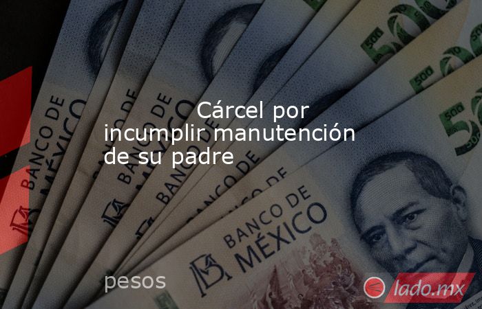             Cárcel por incumplir manutención de su padre            . Noticias en tiempo real