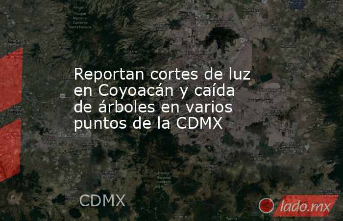 Reportan cortes de luz en Coyoacán y caída de árboles en varios puntos de la CDMX. Noticias en tiempo real