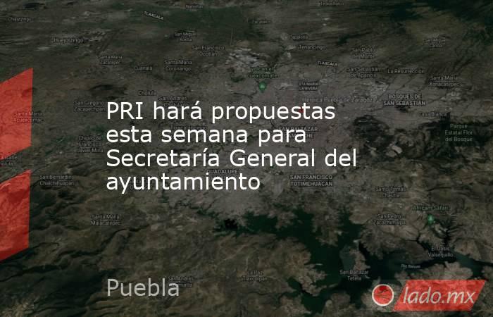 PRI hará propuestas esta semana para Secretaría General del ayuntamiento. Noticias en tiempo real