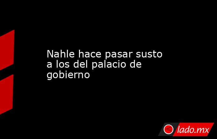 Nahle hace pasar susto a los del palacio de gobierno. Noticias en tiempo real