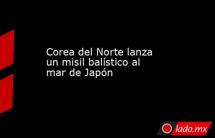 Corea del Norte lanza un misil balístico al mar de Japón. Noticias en tiempo real