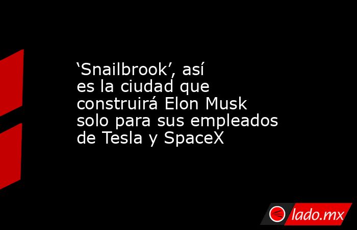 ‘Snailbrook’, así es la ciudad que construirá Elon Musk solo para sus empleados de Tesla y SpaceX. Noticias en tiempo real