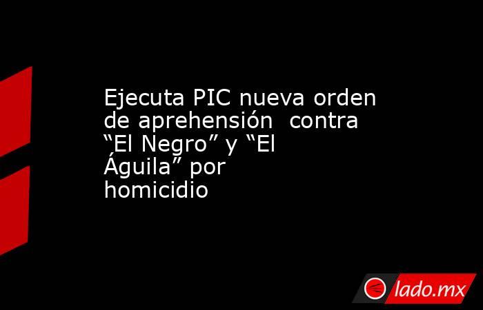 Ejecuta PIC nueva orden de aprehensión  contra “El Negro” y “El Águila” por homicidio. Noticias en tiempo real