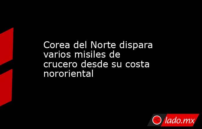 Corea del Norte dispara varios misiles de crucero desde su costa nororiental. Noticias en tiempo real