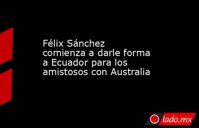 Félix Sánchez comienza a darle forma a Ecuador para los amistosos con Australia. Noticias en tiempo real