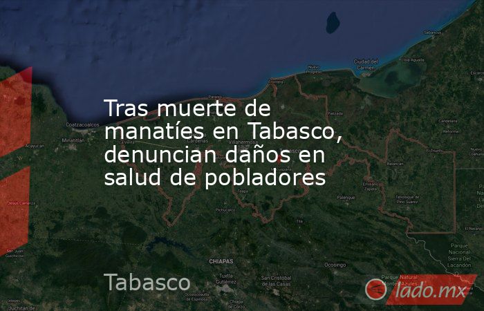 Tras muerte de manatíes en Tabasco, denuncian daños en salud de pobladores. Noticias en tiempo real