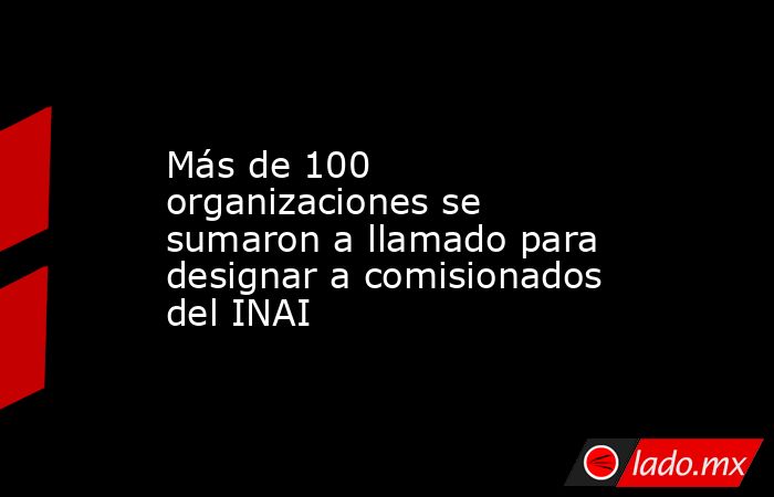 Más de 100 organizaciones se sumaron a llamado para designar a comisionados del INAI. Noticias en tiempo real