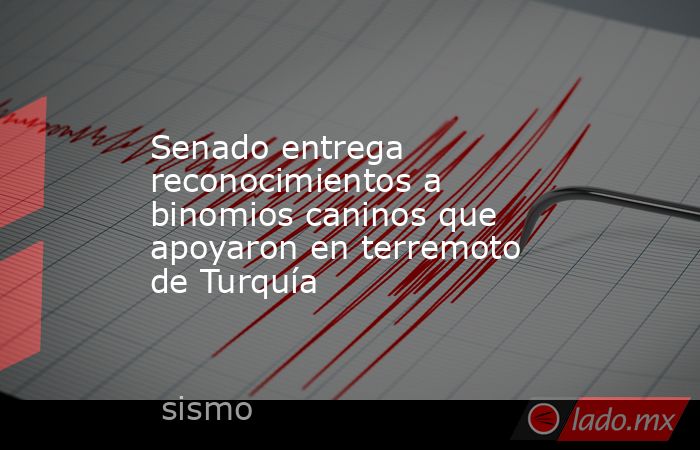 Senado entrega reconocimientos a binomios caninos que apoyaron en terremoto de Turquía. Noticias en tiempo real