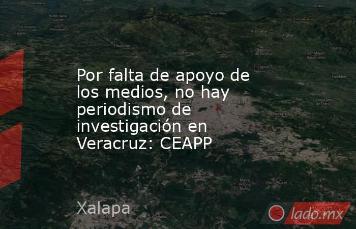 Por falta de apoyo de los medios, no hay periodismo de investigación en Veracruz: CEAPP. Noticias en tiempo real