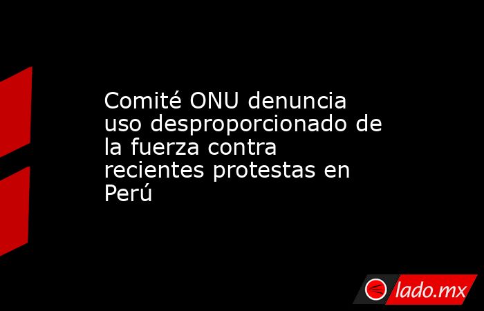 Comité ONU denuncia uso desproporcionado de la fuerza contra recientes protestas en Perú. Noticias en tiempo real