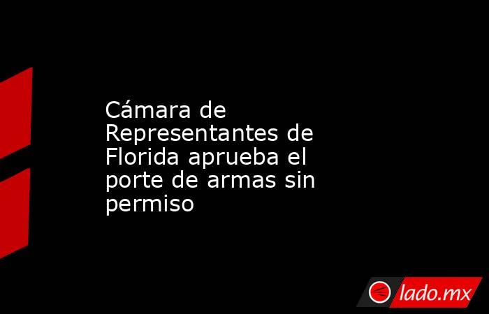 Cámara de Representantes de Florida aprueba el porte de armas sin permiso. Noticias en tiempo real