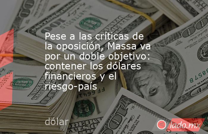 Pese a las críticas de la oposición, Massa va por un doble objetivo: contener los dólares financieros y el riesgo-país. Noticias en tiempo real